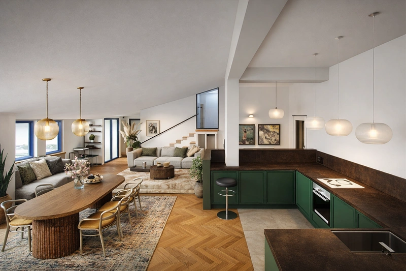 Дизайн интерьера в стиле Эклектика — Гостиная от нейросети RoomGPT