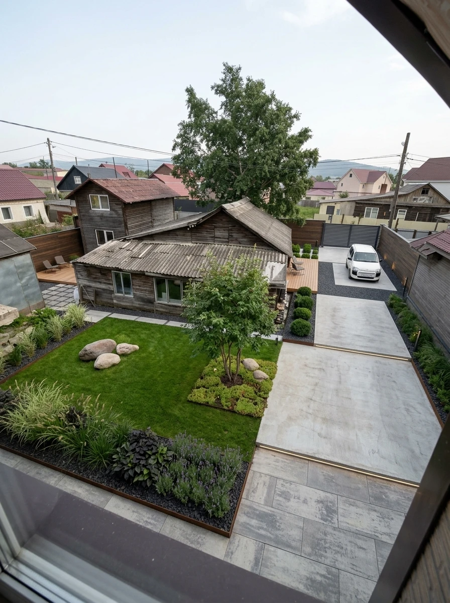 Ландшафтный дизайн в стиле Минимализм — Участок от нейросети RoomGPT