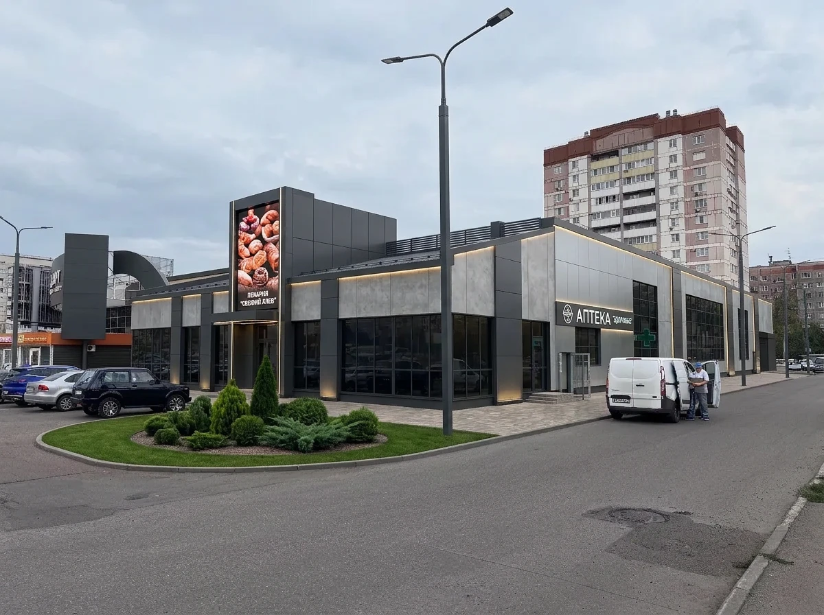 Дизайн фасада в стиле Хай-тек — Фасад от нейросети RoomGPT