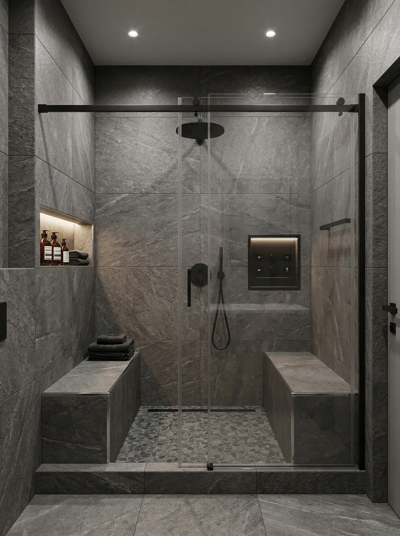 Дизайн интерьера в стиле Лофт — Ванная от нейросети RoomGPT