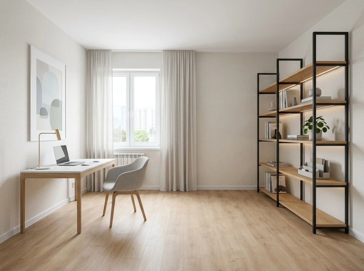 Дизайн кабинета в стиле Сканди — фото интерьера от нейросети RoomGPT