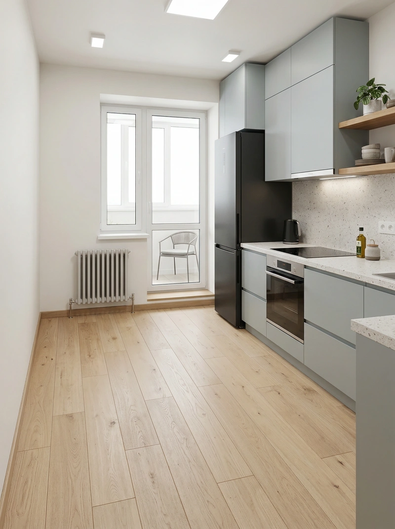 Дизайн интерьера в стиле Сканди — Кухня от нейросети RoomGPT