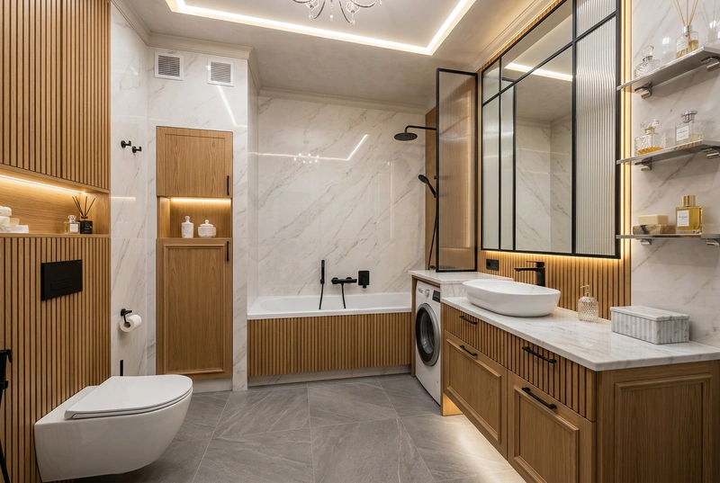 Дизайн интерьера в стиле Неоклассика — Ванная от нейросети RoomGPT