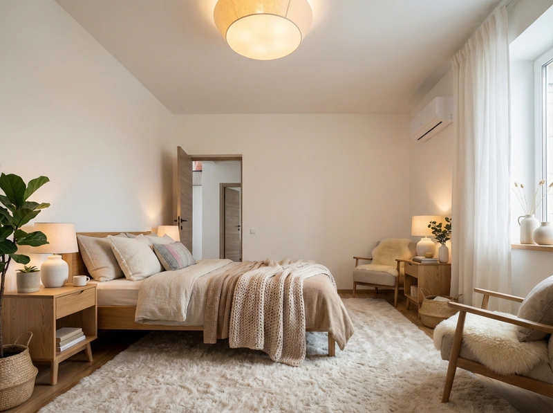 Дизайн интерьера в стиле Хюгге — Спальня от нейросети RoomGPT