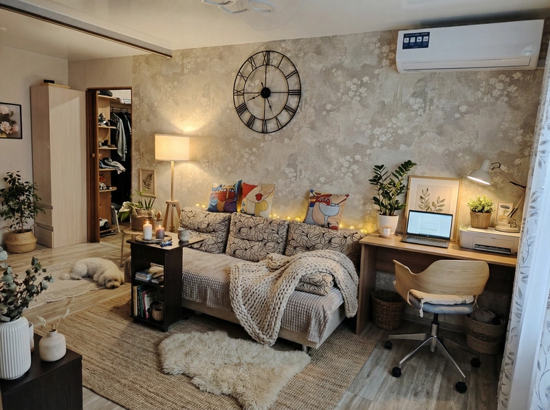 Дизайн интерьера в стиле Хюгге — Гостиная от нейросети RoomGPT