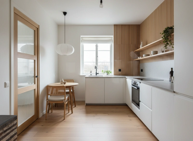 Дизайн интерьера в стиле Хюгге — Кухня от нейросети RoomGPT