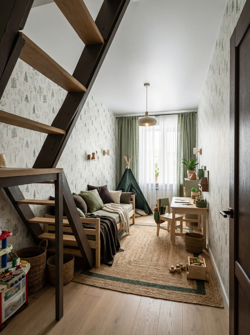 Дизайн интерьера в стиле Хюгге — Детская от нейросети RoomGPT