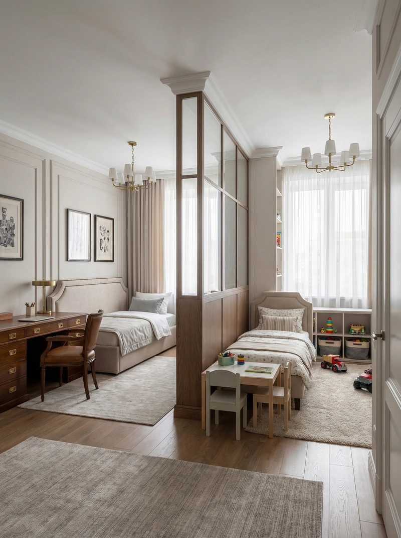 Дизайн интерьера в стиле Классика — Детская от нейросети RoomGPT