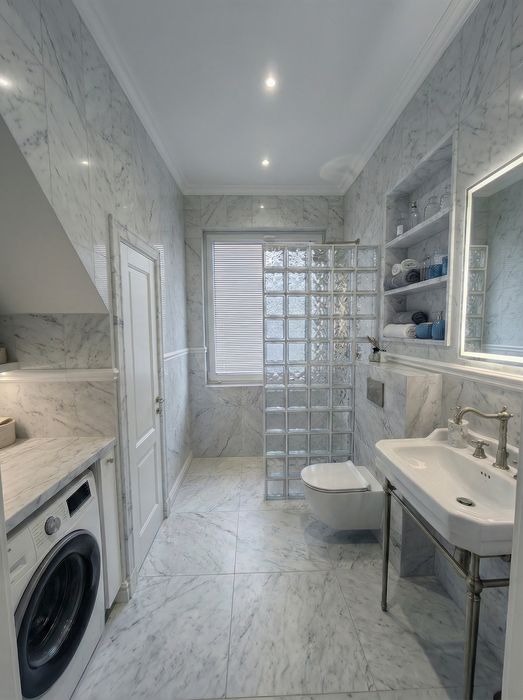 Дизайн ванной в стиле Классика — фото интерьера от нейросети RoomGPT