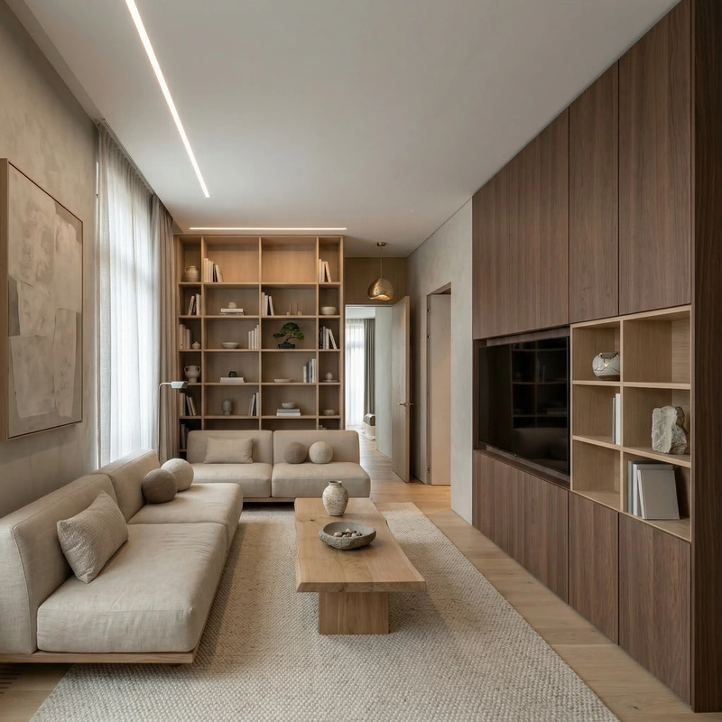 Дизайн спальни в стиле Japandi — фото интерьера от нейросети RoomGPT