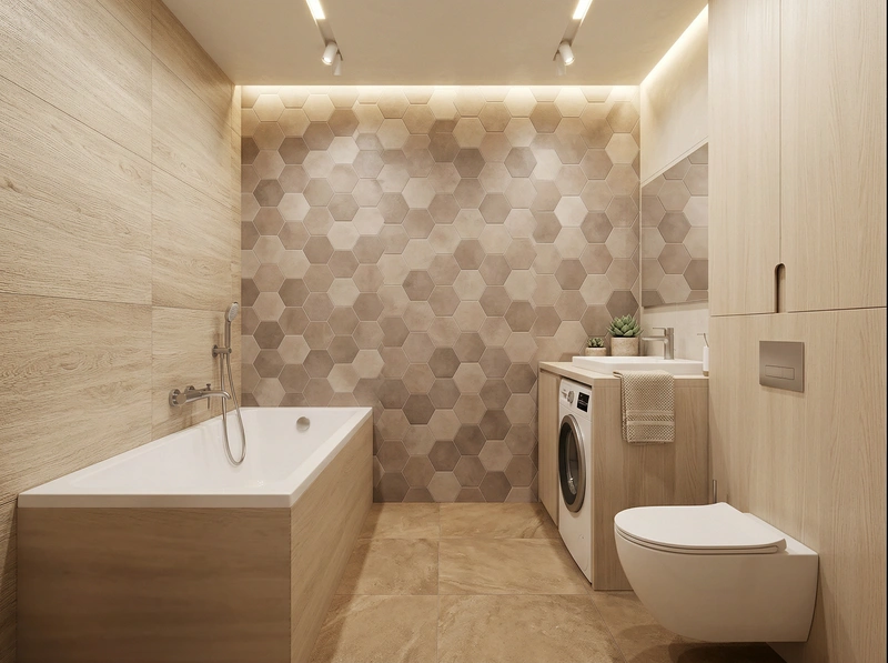 Дизайн интерьера в стиле Сканди — Ванная от нейросети RoomGPT