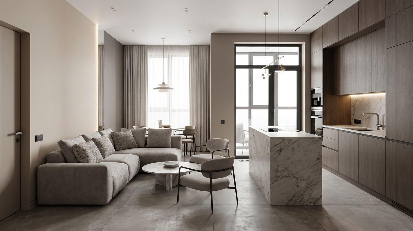 Дизайн кухни в стиле Минимализм — фото интерьера от нейросети RoomGPT