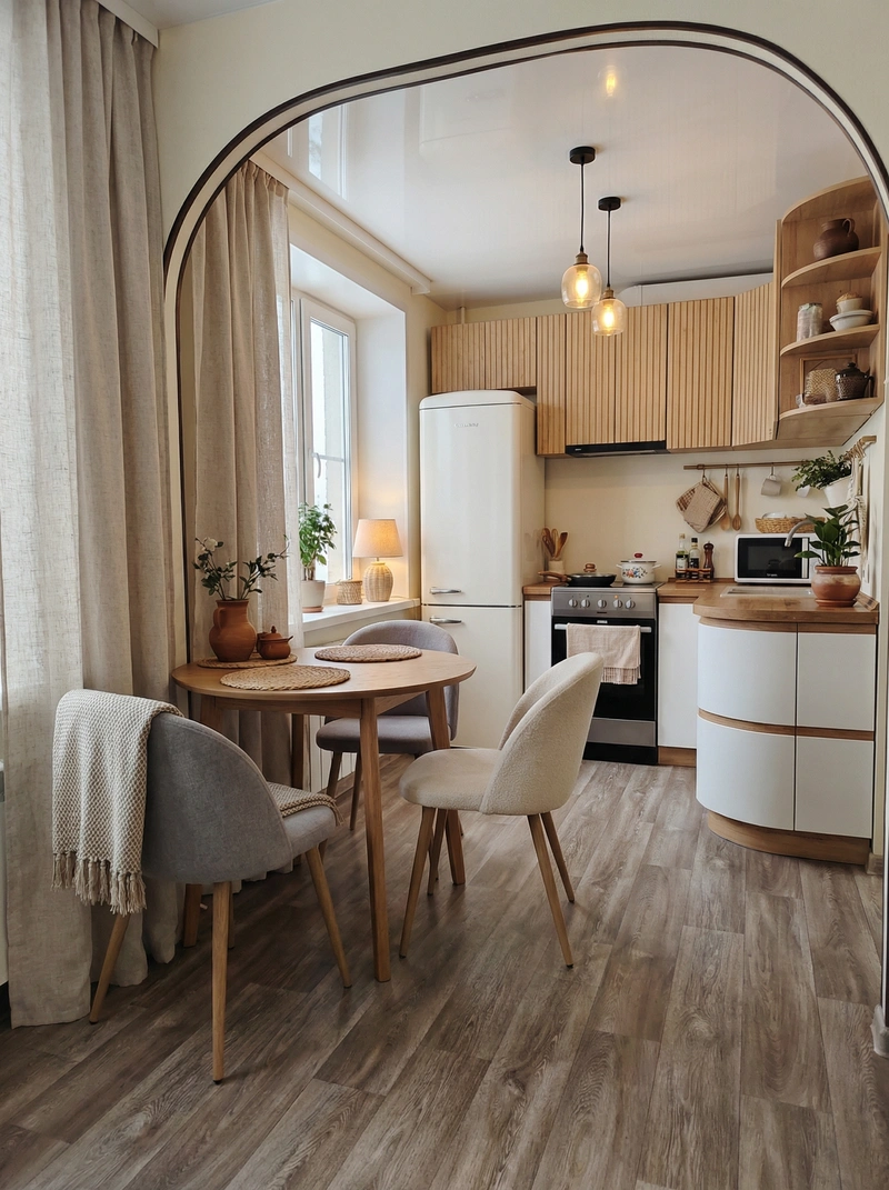 Дизайн интерьера в стиле Хюгге — Кухня от нейросети RoomGPT