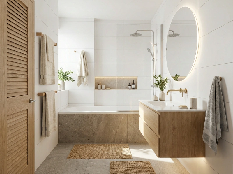 Дизайн интерьера в стиле Сканди — Ванная от нейросети RoomGPT