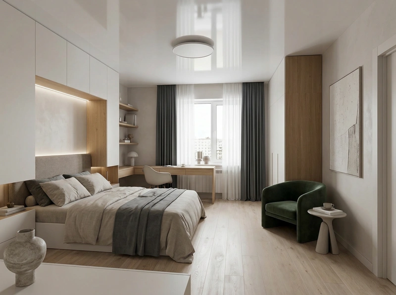 Дизайн интерьера в стиле Минимализм — Спальня от нейросети RoomGPT