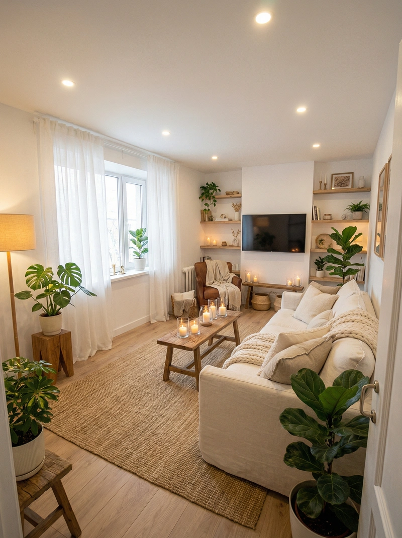 Дизайн интерьера в стиле Хюгге — Гостиная от нейросети RoomGPT