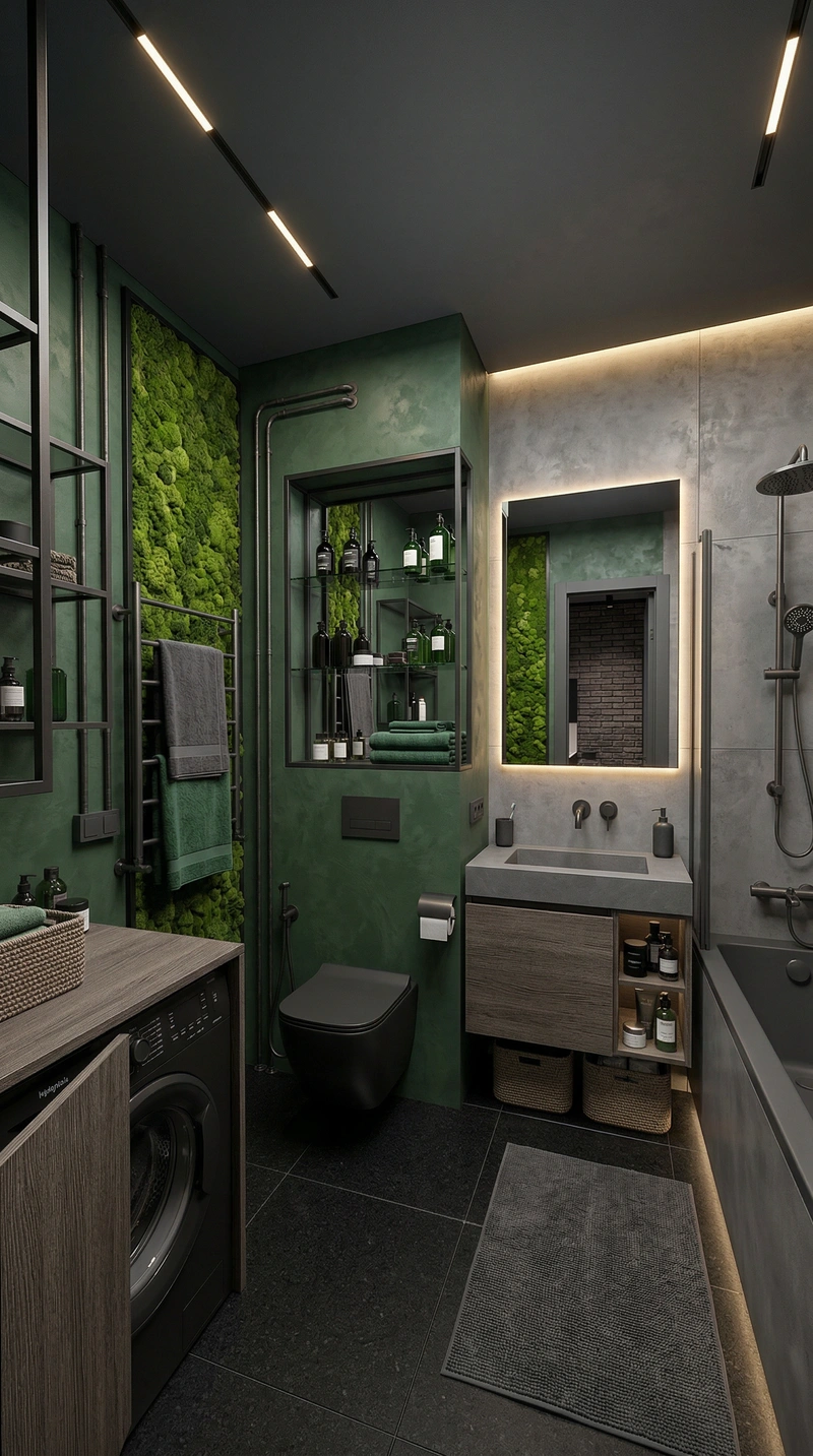 Дизайн интерьера в стиле Лофт — Ванная от нейросети RoomGPT