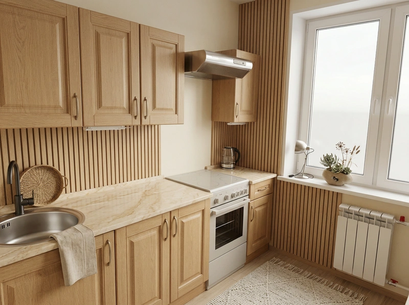 Дизайн интерьера в стиле Хюгге — Кухня от нейросети RoomGPT