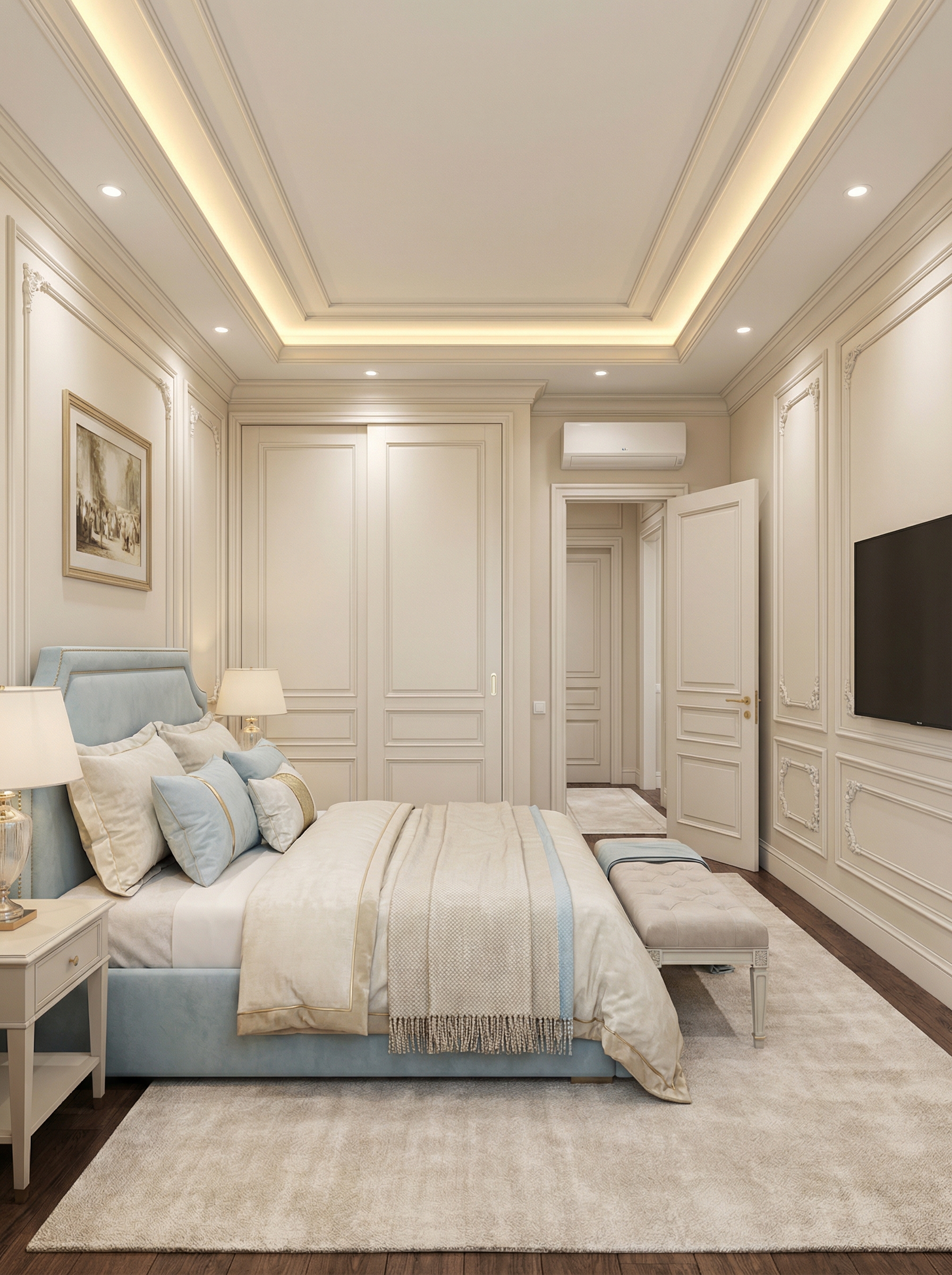 Дизайн спальни в стиле Классика — фото интерьера от нейросети RoomGPT