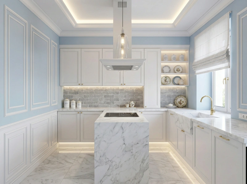 Дизайн интерьера в стиле Классика — Кухня от нейросети RoomGPT