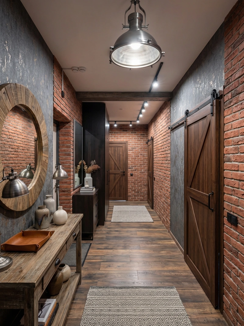 Дизайн интерьера в стиле Лофт — Прихожая от нейросети RoomGPT