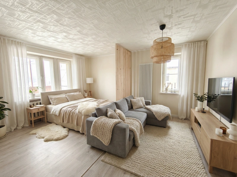 Дизайн интерьера в стиле Хюгге — Гостиная от нейросети RoomGPT