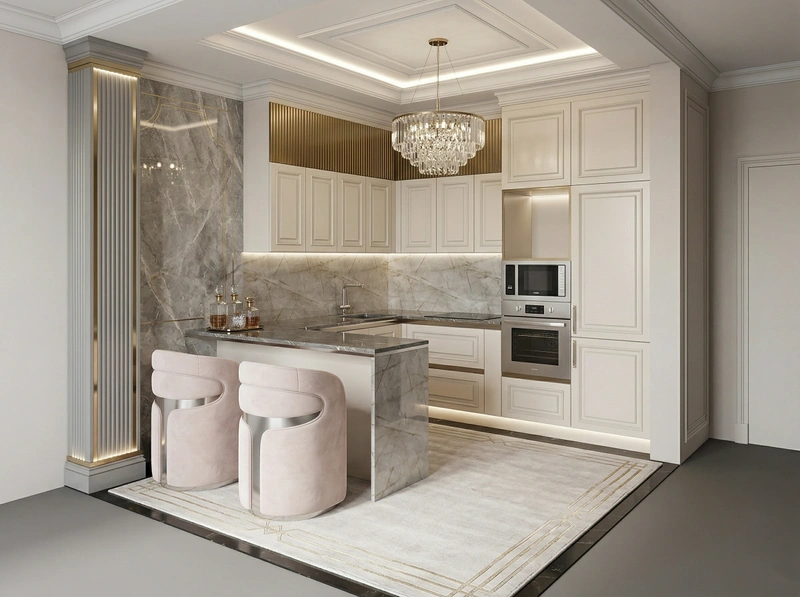 Дизайн гостиной в стиле Неоклассика — фото интерьера от нейросети RoomGPT