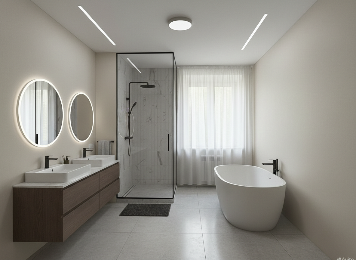 Дизайн ванной в стиле Минимализм — фото интерьера от нейросети RoomGPT