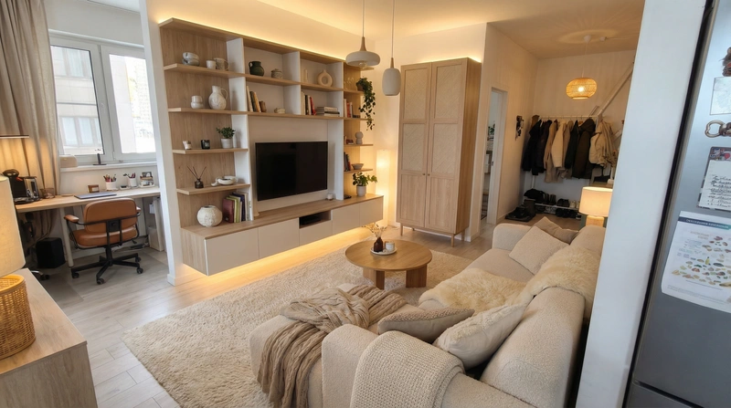 Дизайн интерьера в стиле Хюгге — Гостиная от нейросети RoomGPT