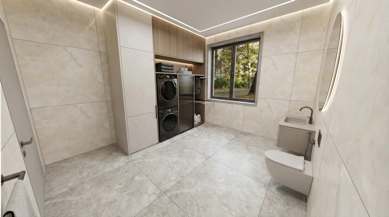 Дизайн интерьера в стиле Минимализм — Ванная от нейросети RoomGPT