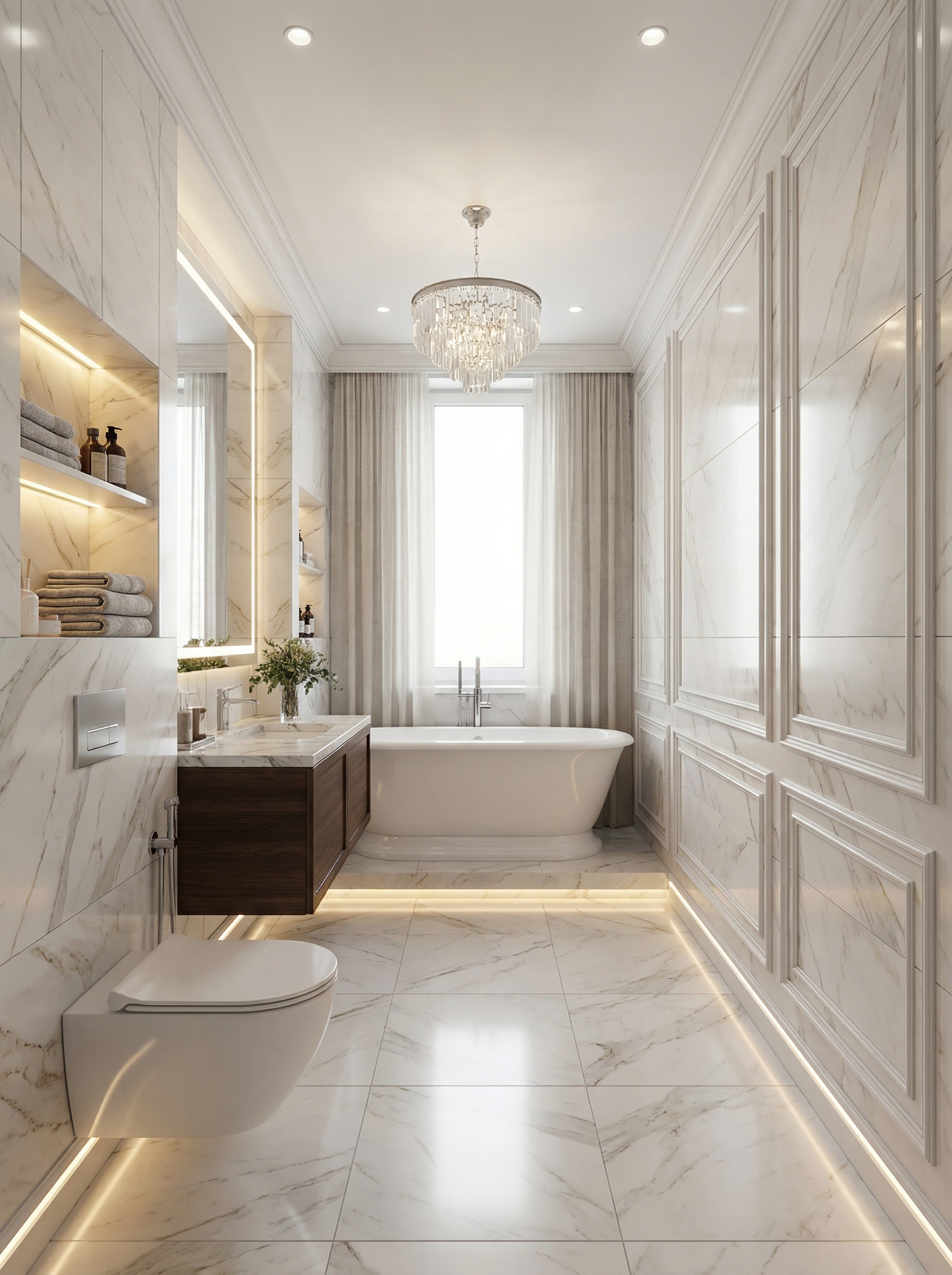 Дизайн ванной в стиле Классика — фото интерьера от нейросети RoomGPT