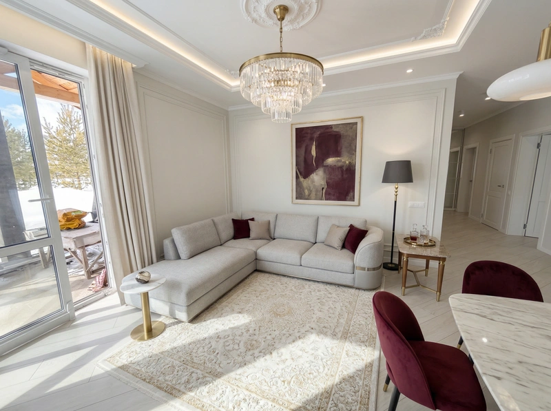 Дизайн гостиной в стиле Неоклассика — фото интерьера от нейросети RoomGPT