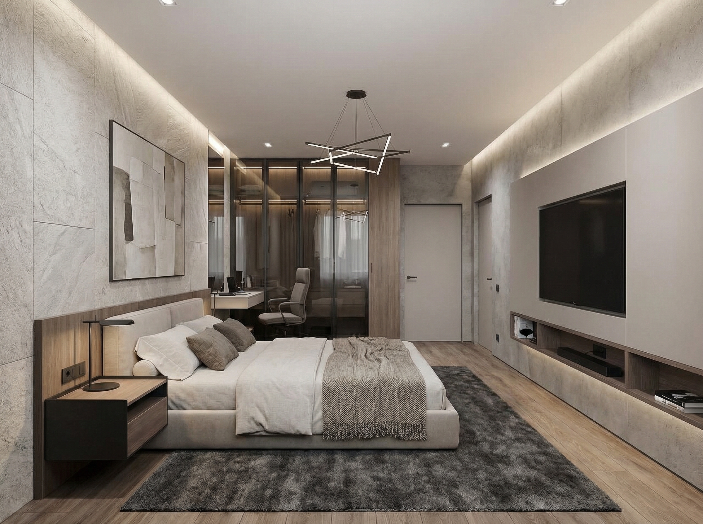 Дизайн спальни в стиле Минимализм — фото интерьера от нейросети RoomGPT