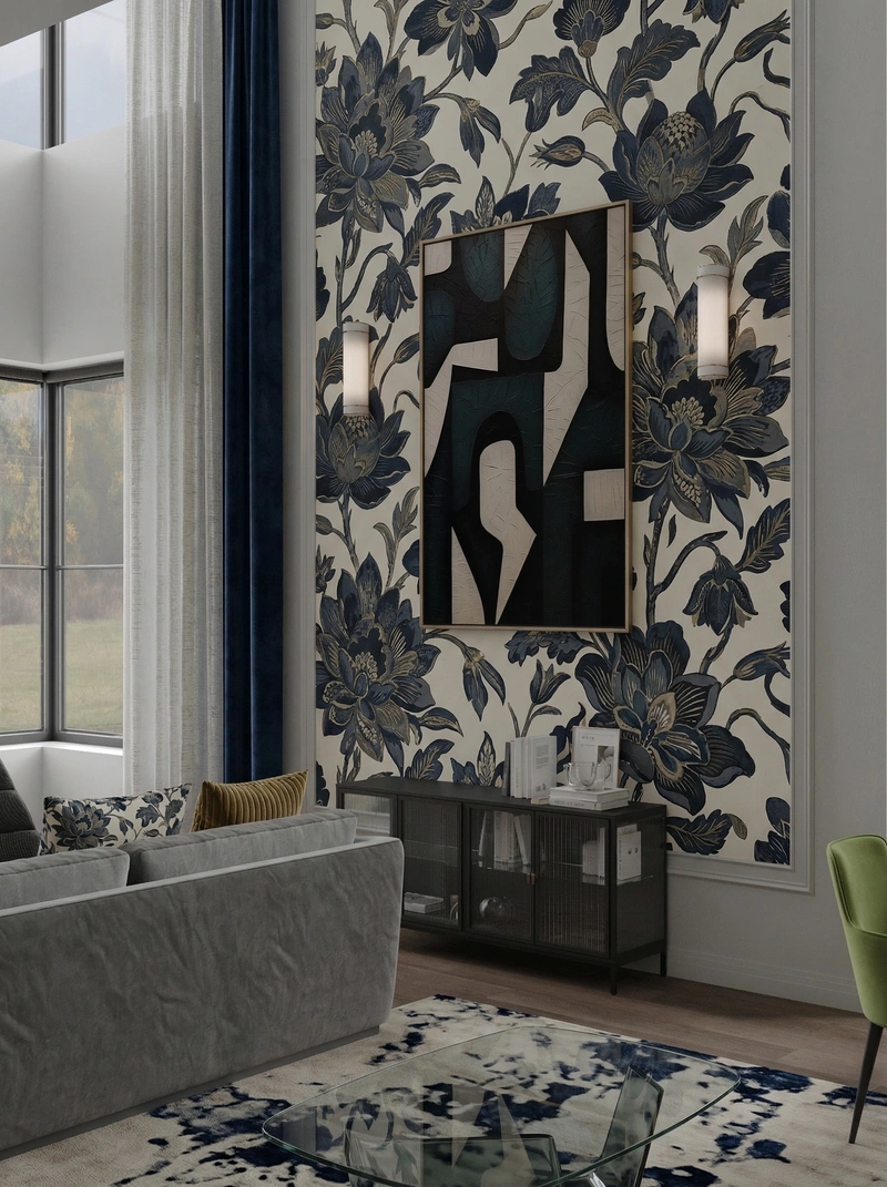 Дизайн гостиной в стиле Контемпорари — фото интерьера от нейросети RoomGPT