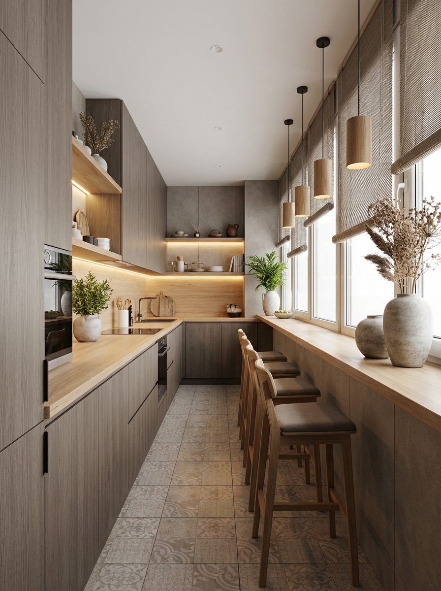 Дизайн кухни в стиле Japandi — фото интерьера от нейросети RoomGPT