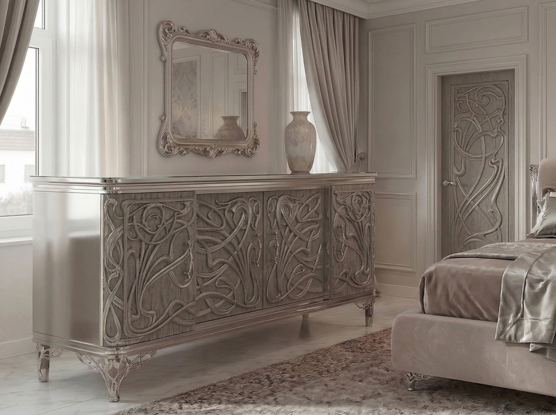 Дизайн спальни в стиле Классика — фото интерьера от нейросети RoomGPT