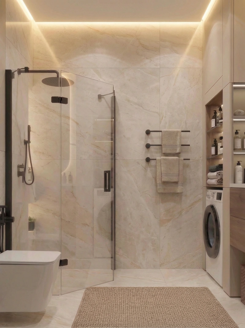 Дизайн ванной в стиле Минимализм — фото интерьера от нейросети RoomGPT