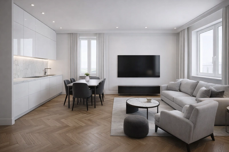 Дизайн интерьера в стиле Классика — Гостиная от нейросети RoomGPT