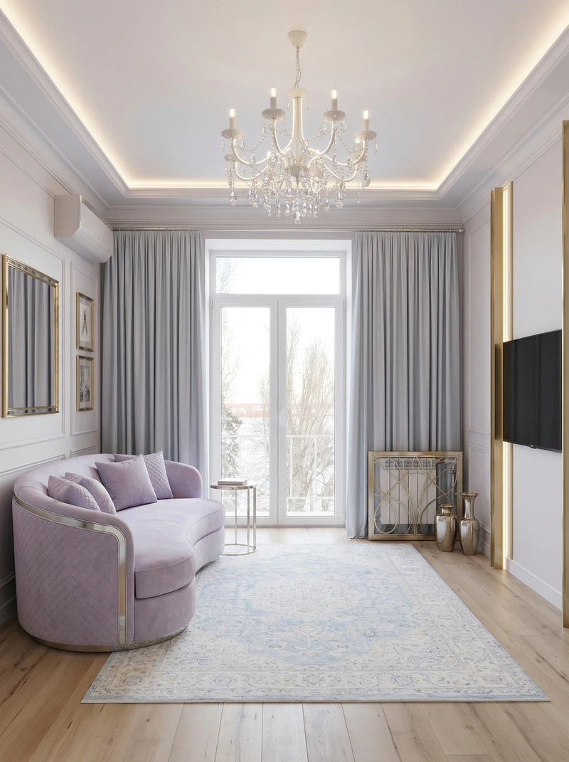 Дизайн гостиной в стиле Неоклассика — фото интерьера от нейросети RoomGPT