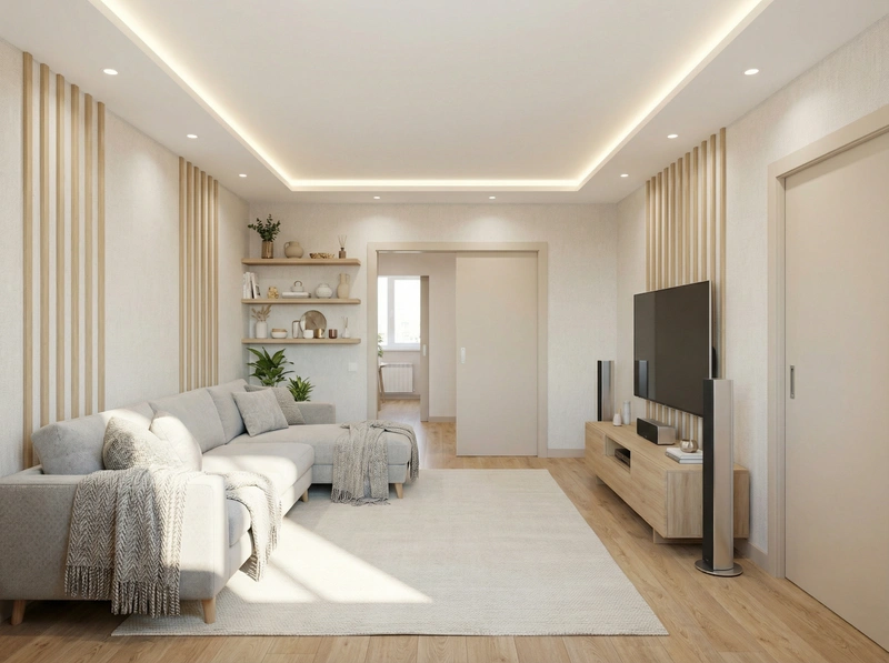 Дизайн интерьера в стиле Сканди — Гостиная от нейросети RoomGPT