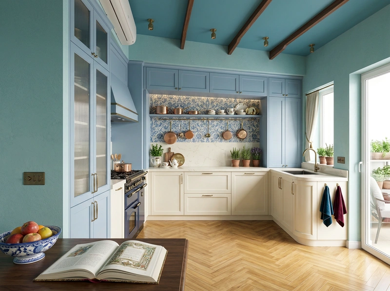 Дизайн интерьера в стиле Британский — Кухня от нейросети RoomGPT