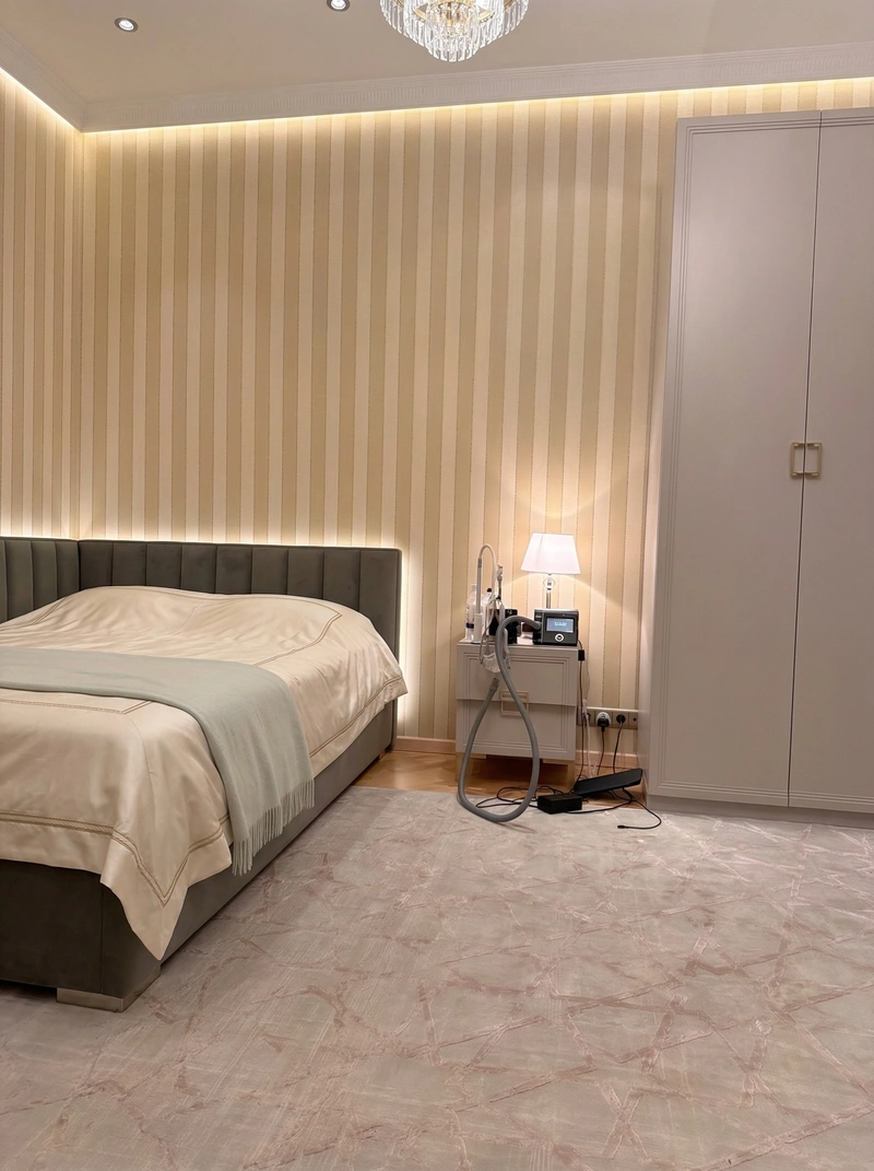 Дизайн спальни в стиле Неоклассика — фото интерьера от нейросети RoomGPT