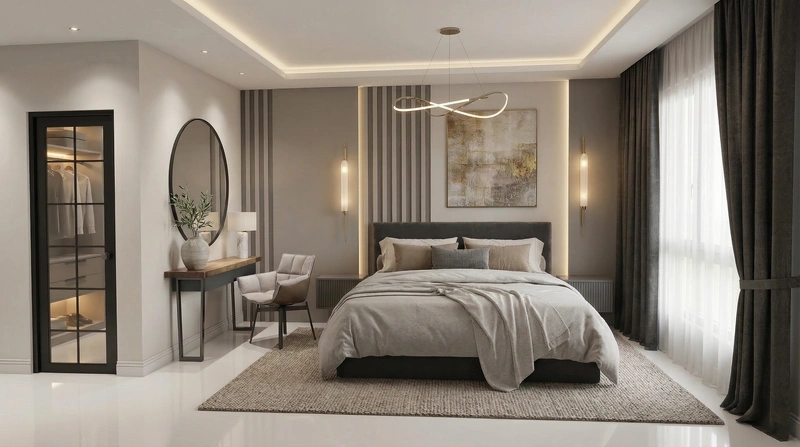 Дизайн интерьера в стиле Минимализм — Спальня от нейросети RoomGPT