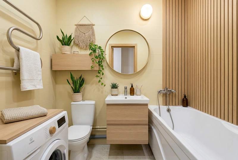 Дизайн интерьера в стиле Хюгге — Ванная от нейросети RoomGPT