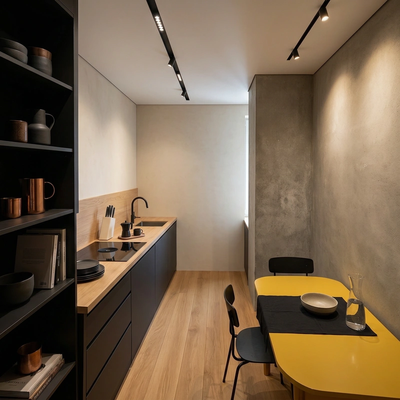 Дизайн интерьера в стиле Минимализм — Кухня от нейросети RoomGPT