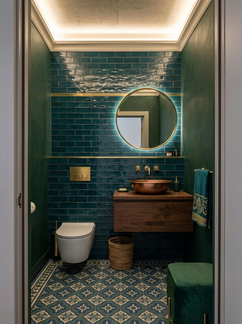 Дизайн ванной в стиле Британский — фото интерьера от нейросети RoomGPT