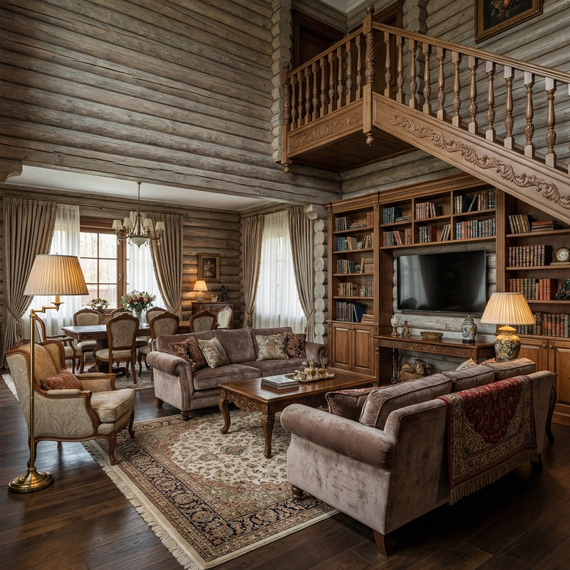 Дизайн интерьера в стиле Классика — Гостиная от нейросети RoomGPT