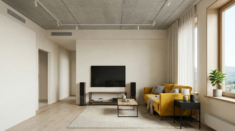 Дизайн гостиной в стиле Сканди — фото интерьера от нейросети RoomGPT