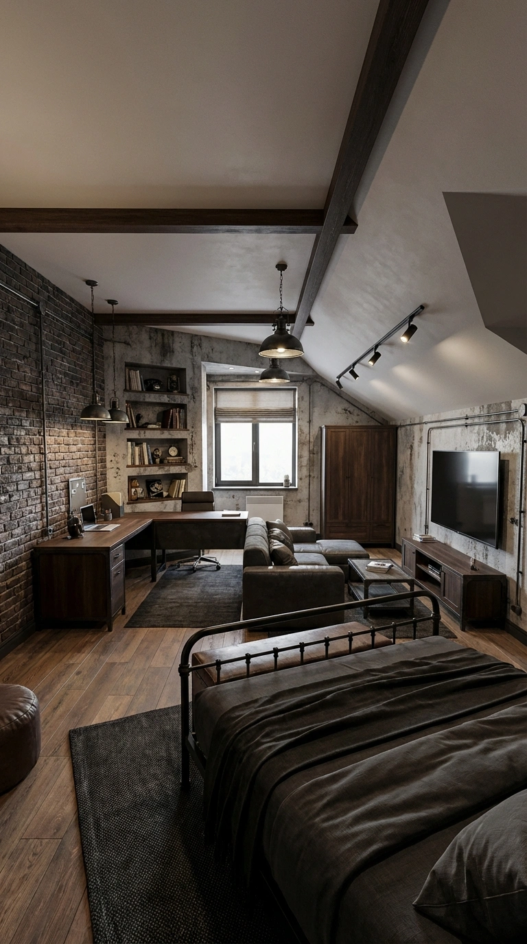 Дизайн интерьера в стиле Лофт — Гостиная от нейросети RoomGPT