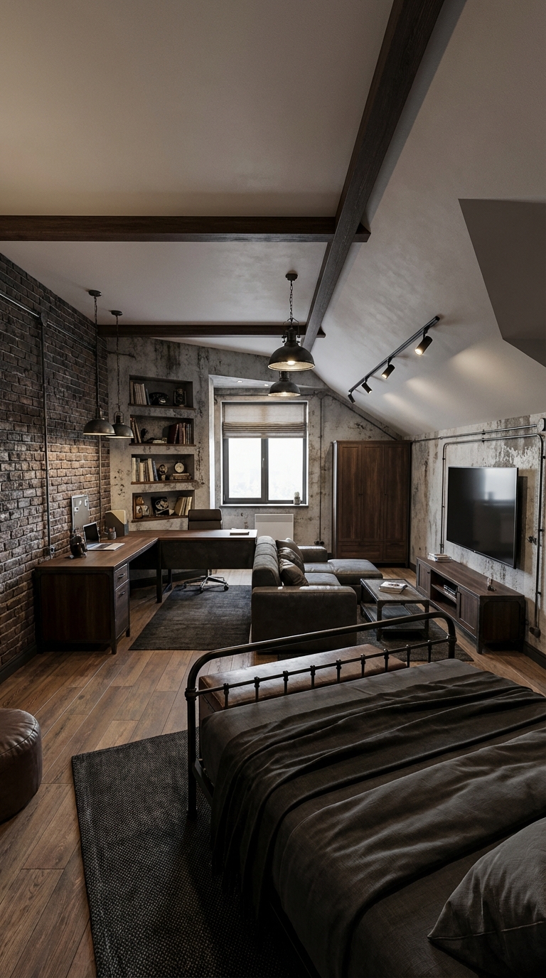 Дизайн гостиной в стиле Лофт — фото интерьера от нейросети RoomGPT